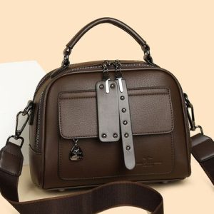 Soft Leather Handbag(ব্রাউন/মাস্টার কালার)