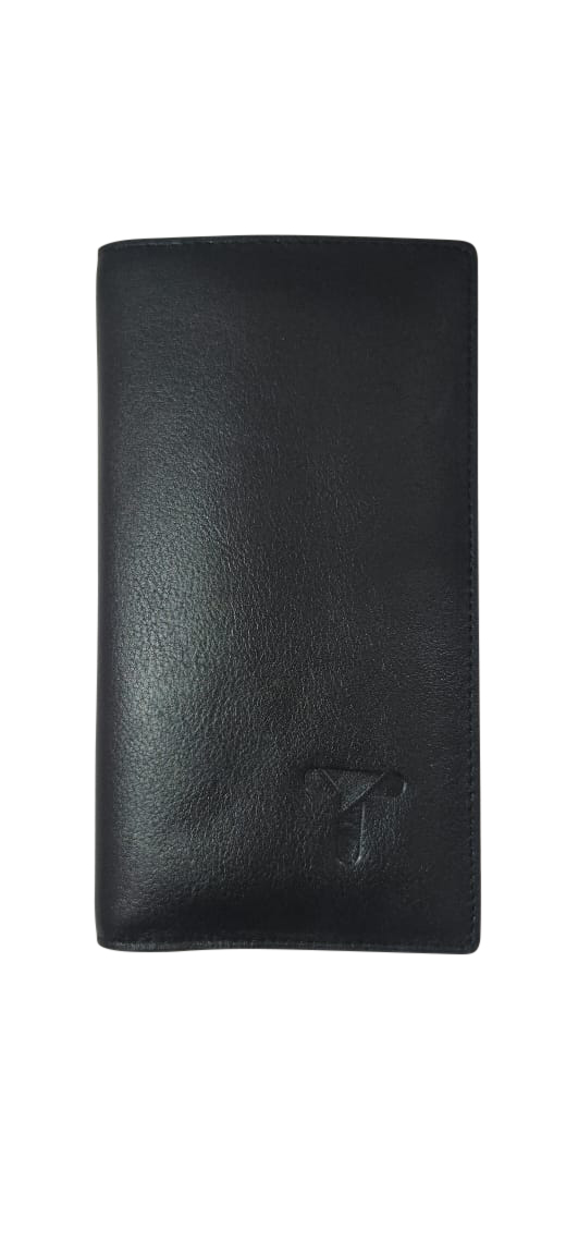 Premium Soft Leather Long Wallet- Black