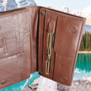 Multi Functional Moto Long Wallet- Chocolate