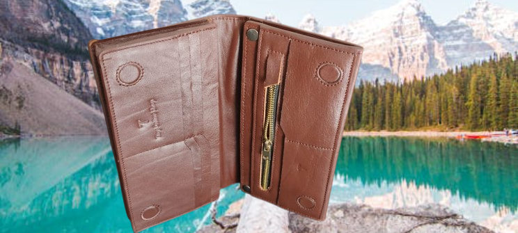 Multi Functional Moto Long Wallet- Chocolate